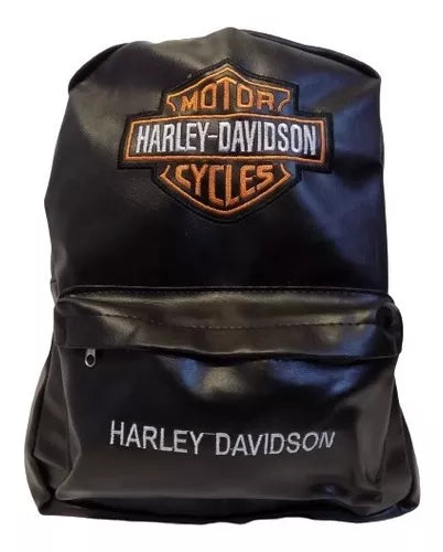 Mochila Harley Davidson Embroidered Leather Backpack - Biker-Chic Essential, Rev Up Your Style