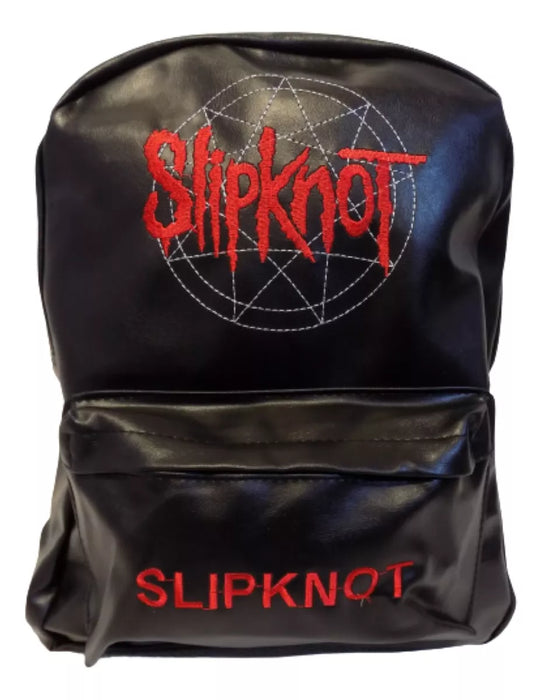 Mochila Slipknot Embroidered Leather Backpack - Rocker Chic Essential, Heavy Metal Vibes