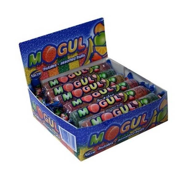 Mogul Fruit Candies Gummies, barra de 35 g / 1,2 oz (caixa com 12 barras) 