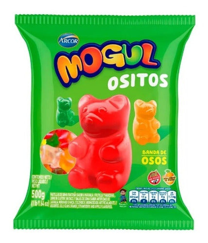 Mogul Ositos Gummy Bears Assorted Flavors Orange, Strawberry & Apple,  500 g / 1.1 lb