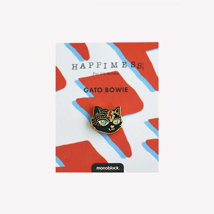 Monoblock | Feline Chic: Decorative Cat Bowie Pin for Clothing & Accessories - Happimess