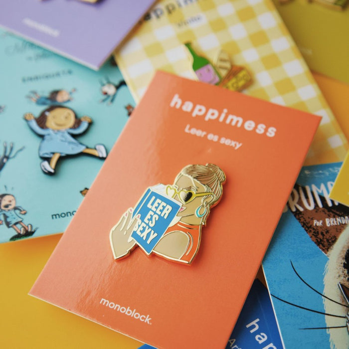 Monoblock | Literary Charm: Stylish Decor - Happimess Read is Sexy Pin for Clothing & Accessories