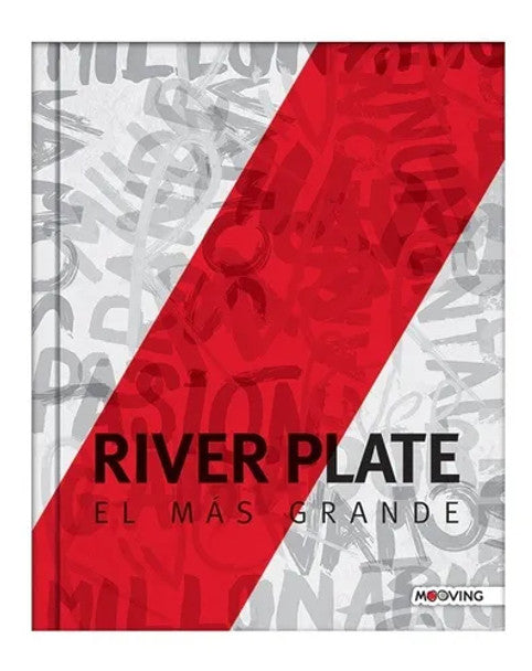 Mooving Cuaderno Tapa Dura Rayado Banda Roja River Plate Striped Hard Cover Notebook with 48 Matte White Sheets, 195 mm x 240 mm / 7.67 " x 9.44"