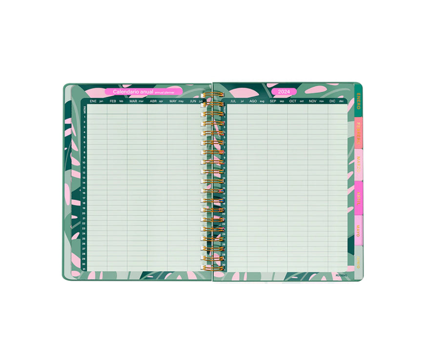 Mooving Floral 16.5x22 DxP Planner - Elevate Your Days with Elegance and Efficiency (Spanish)