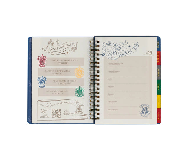 Mooving Harry Potter Agenda - Organize Your Magic Moments in Style with our 14x20 Gold Stamped Planner (Spanish)
