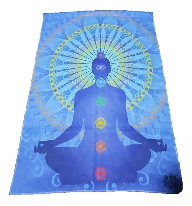Mundo Hindú 7 Chakras Tapestry in Fabric - Spiritual Harmony and Vibrancy for Your Space - Tapiz Hindú 7 Chakras de Tela