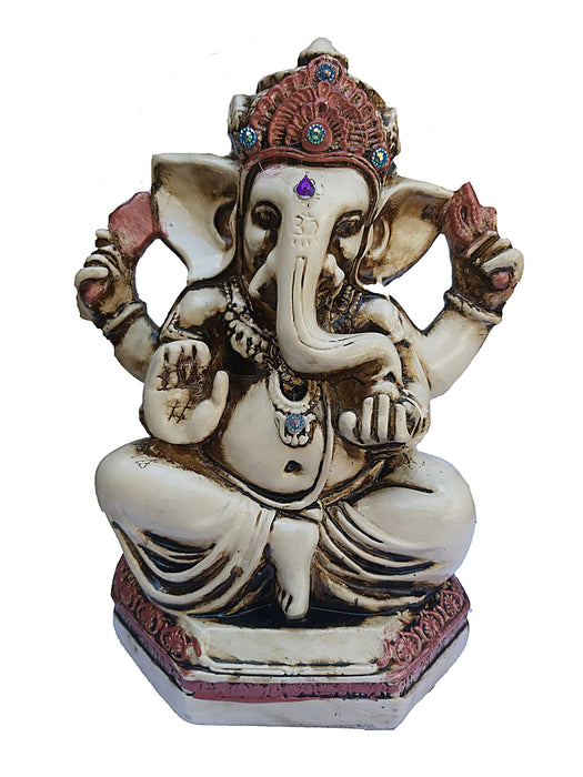 Ganesh Raw 20 cm x 15 cm Handcrafted Decorative Statue for Prosperity and Wisdom - Ganesh Decorativo Hecho a Mano en Yeso