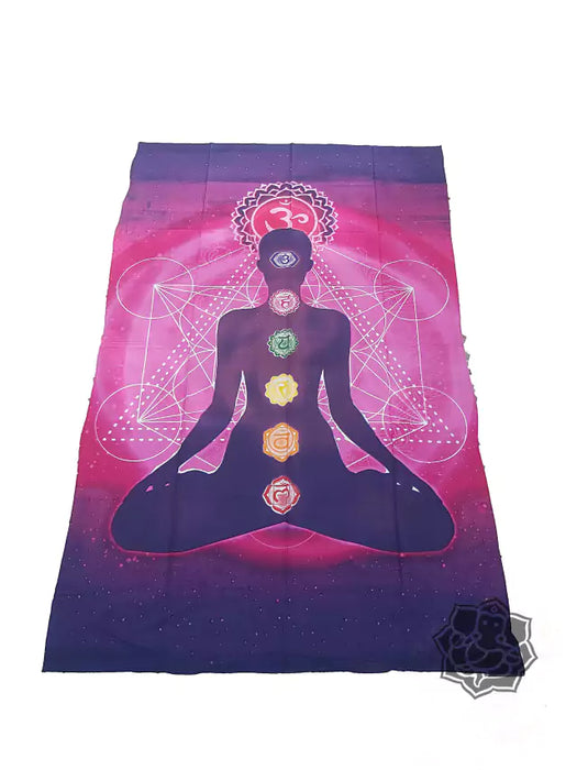 Mundo Hindú | Hindu 1-Plaza Bedspread with Meditative Mandala Print