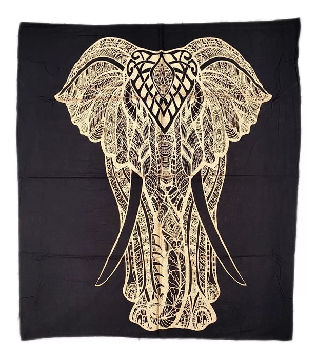 Mundo Hindú | Indian Elephant Tapestry - Rich Cultural Art for Home Decor