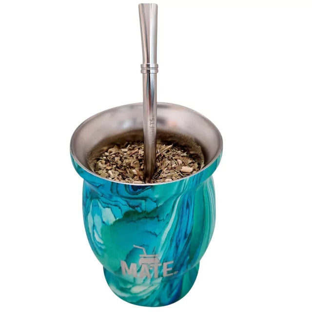 NATIVO Jade Mate: Stainless Steel, Includes Bombilla – Elegance in Every Sip