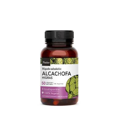 Natier Alcachofa Vegan Dietary Supplement Artichoke 100% Vegetal, 0.4 g per unit (50 count)