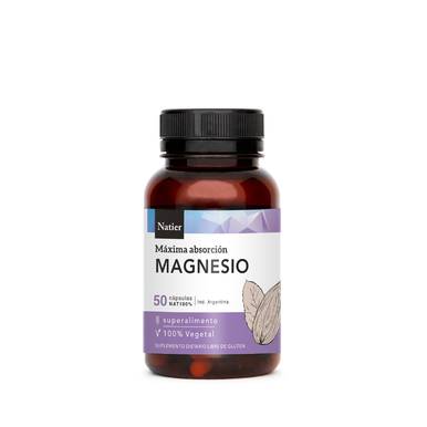 Natier Magnesio Vegan Dietary Supplement Magnesium melhora a transformação de alimentos em energia, 0,44 g por unidade (50 unidades) 
