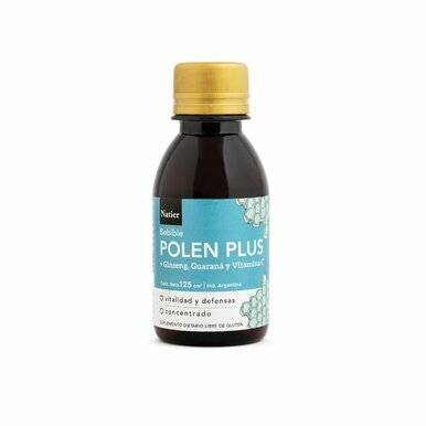 Natier Polen Bebible Concentrado Dietary Supplement Liquid Pollen with Ginseng, Guarana & Vitamin C, 125 ml / 4.2 fl oz (0.1 g per 10 ml)