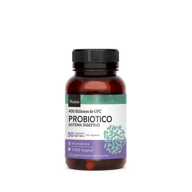 Natier Probiótico Sistema Digestivo Vegan Dietary Supplement Probiotics 400 Billion CFU, 0.19 g per unit (50 count)