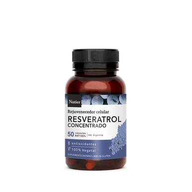 Natier Resveratrol Concentrado Dietary Supplement Antioxidant &amp; Anti-Aging Supplement, 0,4 g por unidade (50 unidades) 