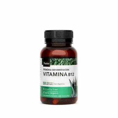 Natier Vitamina B12 Concentrada Vegan Dietary Supplement Vitamin B12 Cruelty Free, 0.5 mcg per unit (50 count)