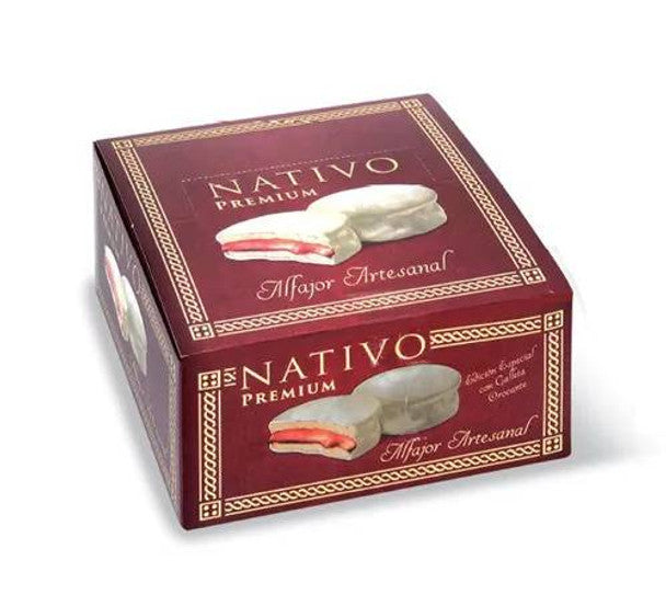Nativo Alfajores Premium Delicioso Alfajor de Chocolate Branco Recheado com Doce de Leite Cremoso - Genuíno do Uruguai, 80 g / 2,82 oz ea, 8 alfajores por caixa 