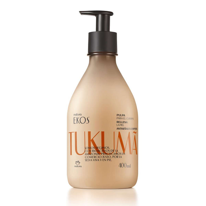 Natura Ekos Tukumá Body Hydrating Cream - Vegan Formula with Dual Manteca Action, Raw Tukumá Oil, Creamy Texture 400 ml