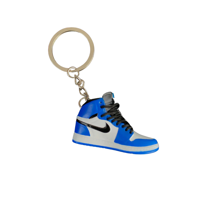 Nike Air Jordan 1 Blue and White Keychain - Premium Basketball Shoe Design - 1 Count