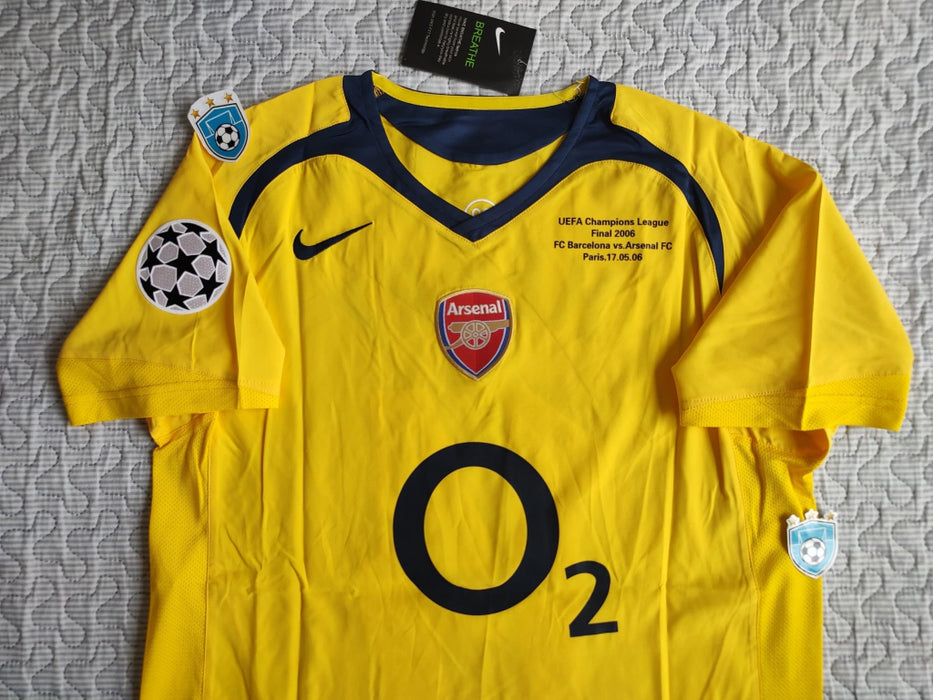 Nike Arsenal Retro 2005-06 Yellow Henry 14 UCL Edition Jersey - Limited Edition Football Fan Apparel