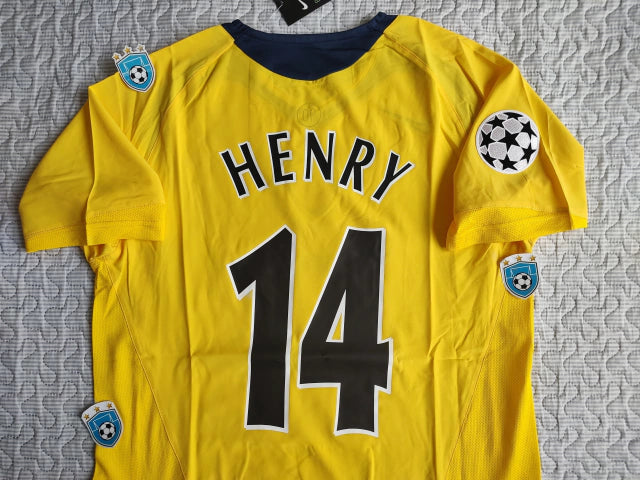 Nike Arsenal Retro 2005-06 Yellow Henry 14 UCL Edition Jersey - Limited Edition Football Fan Apparel