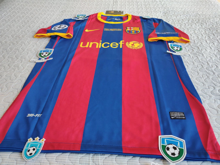 Nike Barcelona Retro 2010/11 Messi 10 UCL Home Jersey - Commemorative Soccer Shirt for Fans