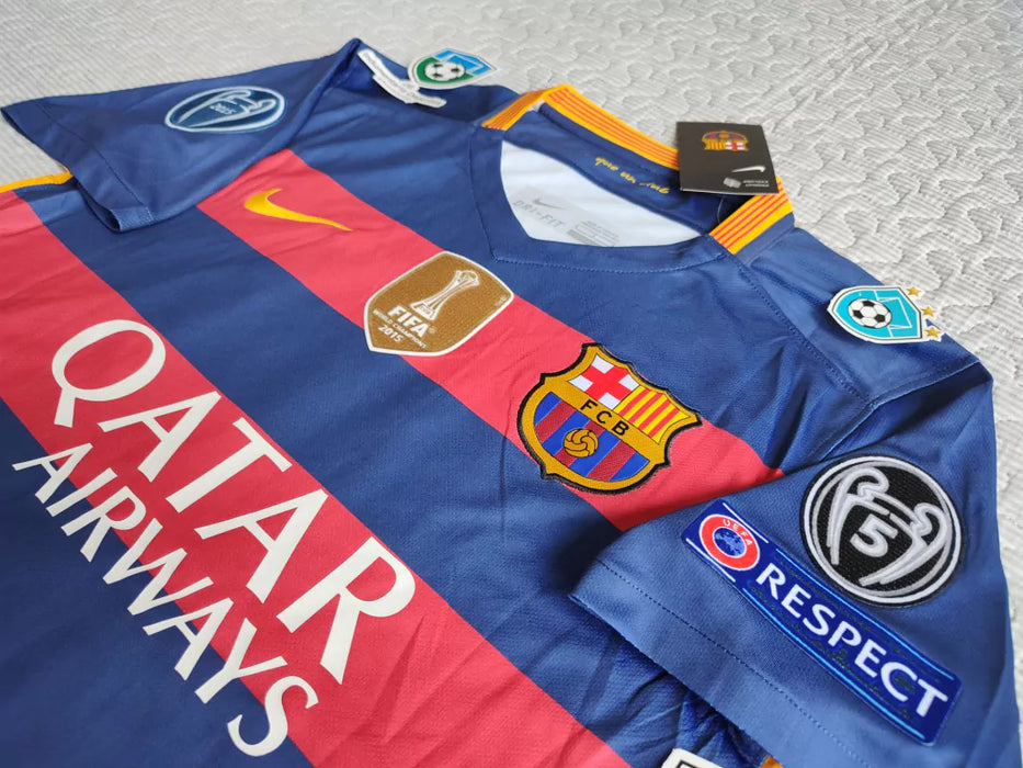 Nike Barcelona Retro 2015/16 Home Jersey - Messi 10 UCL Edition for True Fans