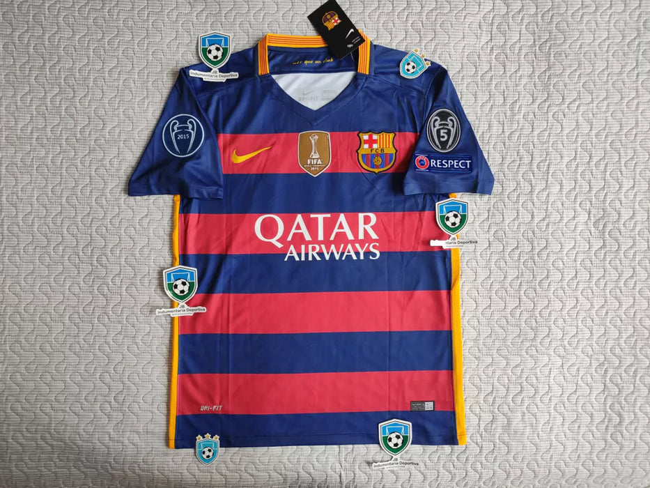 Nike Barcelona Retro 2015/16 Home Jersey - Messi 10 UCL Edition for True Fans