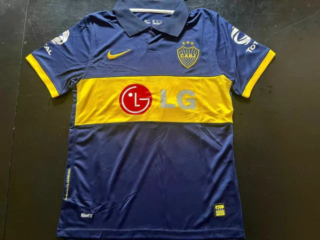 Nike Boca Jrs Retro 2009-10 Home Jersey with Román 10 - Authentic Football Shirt