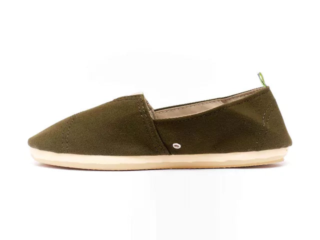 Nipa Classic Green Espadrille: Durable Flat Woven Cotton, Reinforced Stitching, Two-Tone EVA Rubber Sole