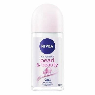 Nivea Lady Roll On Antiperspirant & Deodorant Pearl & Beauty 48 Hour Protection -  Ethyl Alcohol Free, 50 ml / 1.69 oz