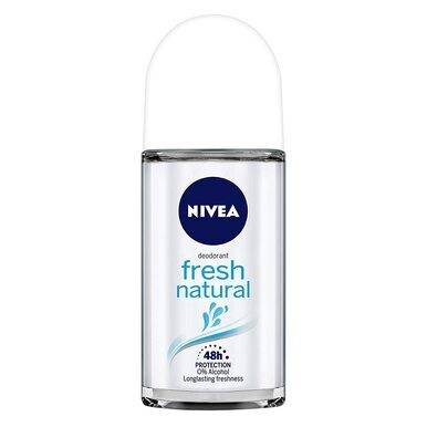 Nivea Lady Roll On Desodorante Fresh Natural 48 horas de proteção - Sem álcool Fresh Sensation, 50 ml / 1,69 oz ea (pacote com 3) 