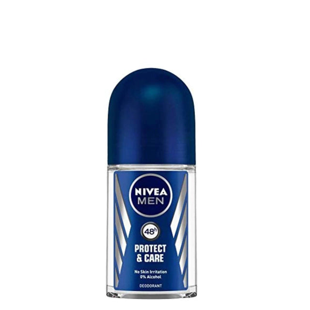 Nivea Men Roll On Antiperspirant & Deodorant Protect & Care 48 Hour Protection -  Alcohol Free, 50 ml / 1.69 oz