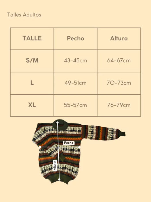 Norteño Spring Design Wool Sweater: Unisex Alpaca Knit Sweater for Men and Women (Green)