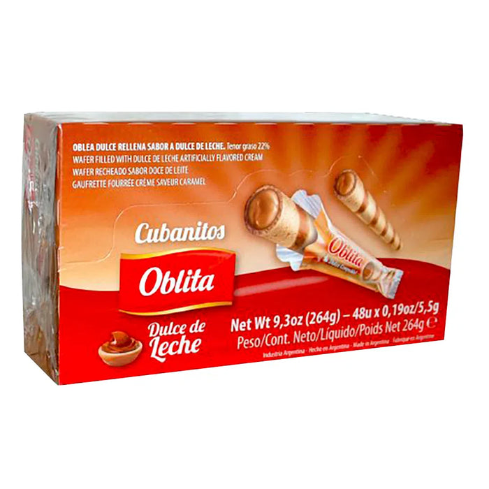Oblita Cubanitos with Dulce de Leche Filling, 5.5 g / 0.19 oz (box of 48)