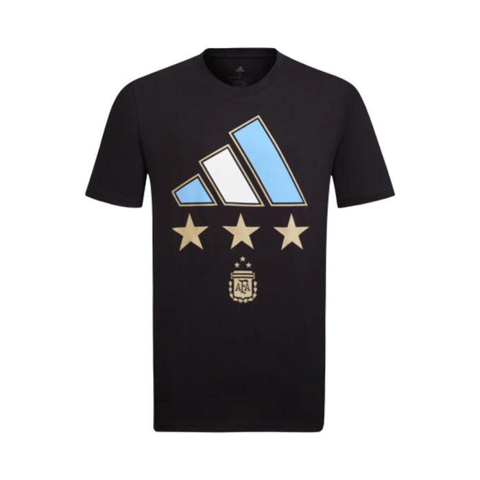Official AFA Argentina Selection Model - adidas Black Tee - Champion of the World - Soccer Fans Collection