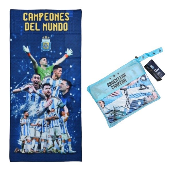 Official Argentina National Team Towel | Quick-Drying, World Champions | 150 cm x 70 cm