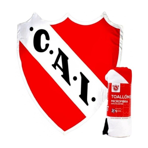 Official Independiente - C.A.I Towel with Practical Backpack | Fan Essential | 140 cm x 175 cm