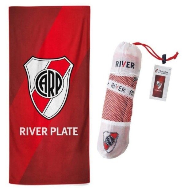 Official River Plate Microfiber Quick-Dry Towel with Backpack | 150 cm x 70 cm