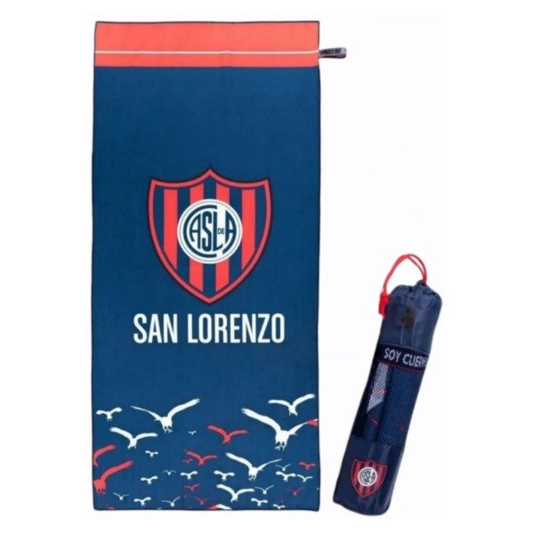 Official San Lorenzo Microfiber Quick-Dry Towel with Backpack | 150 cm x 70 cm