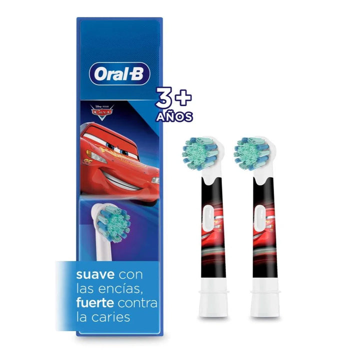 Oral-B Disney Cars Gentle Care Toothbrush Heads x 2 - Superior Cleaning, Soft Rounded Bristles