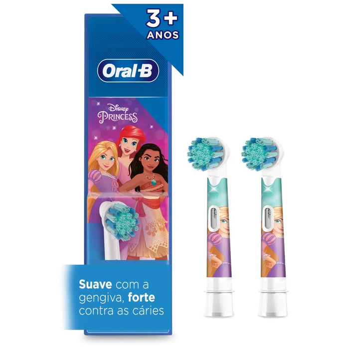 Oral-B Disney Princess Heads x 2 - Gentle Rounded Bristles for Delicate Teeth and Gums