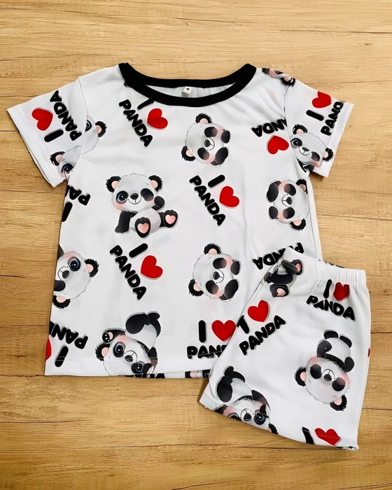 Solcitos Moda Kids Panda Pajamas - Adorable Two-Piece Set for Cozy Nights - Cute Children's Sleepwear in Cotton-Poly Blend - Pijamas Infantiles Pandas