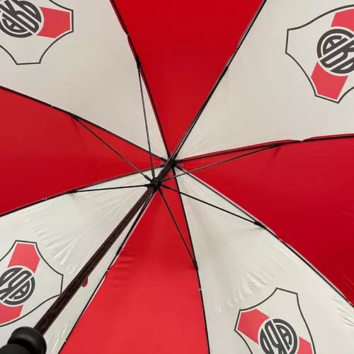 Jivi Unveils the Ultimate: River Plate Reinforced Giant White and Red Umbrella - Defend Against the Rain in Style!