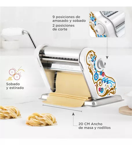 Pastalinda Classic 200 Argentina Pasta Maker - Unique Design - Stainless Steel - Easy Pasta Creation