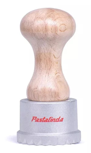 Pastalinda Sorrentinos Stamp 48 mm Round w-Ejector, Aluminum & Wood, Gray