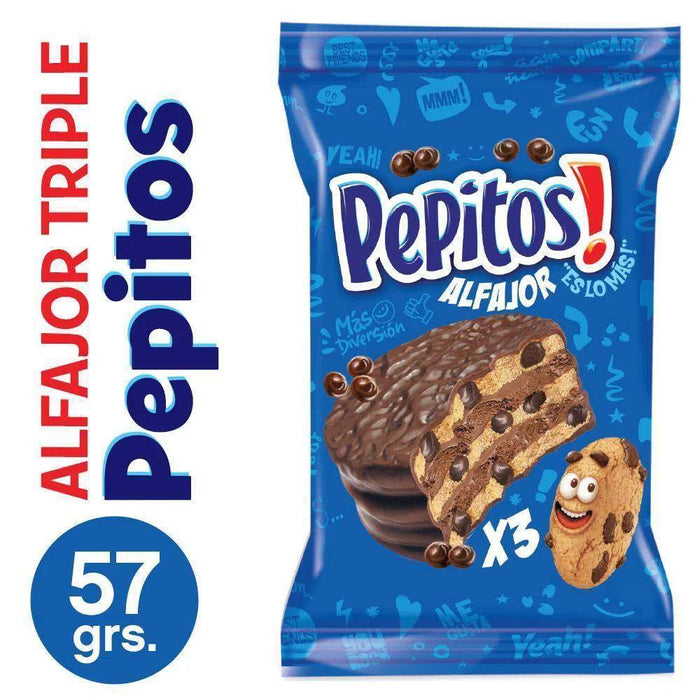¡Pepitos Chips Ahoy! Alfajor Triple Milk Chocolate With Chocolate Mousse & Chips, 57 g / 2 oz (pack of 6)