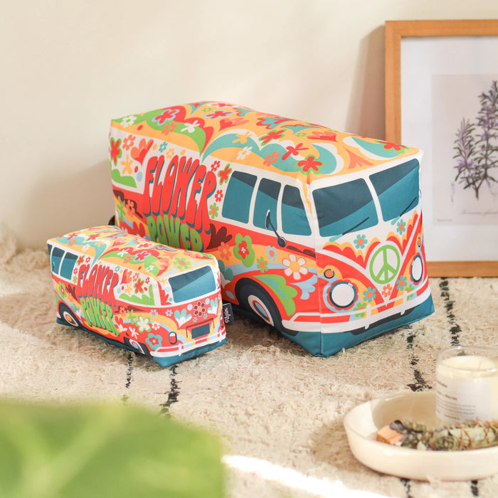 Pilgrim High-Quality VW Hippie Flower Power Character Pillow - Red Girl - Fun and Unique Design