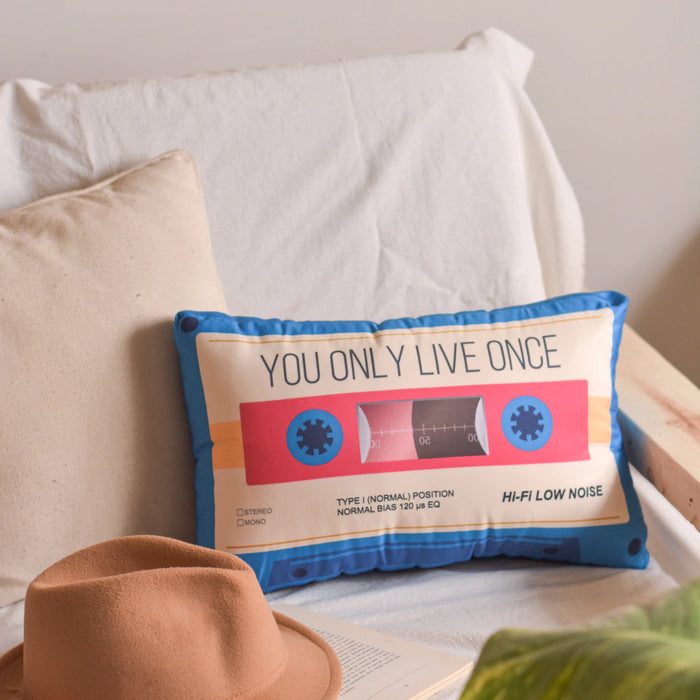 Pilgrim High-Quality, Fun Cassette-Only Live Once Character Design Pillow