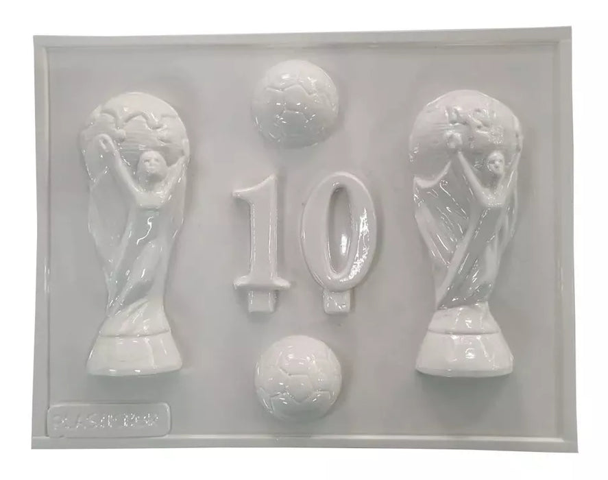 Molde de Huevo de Pascua Plastichok - Celebra con el Diseño del Balón de la Copa del Mundo 10 Campeón